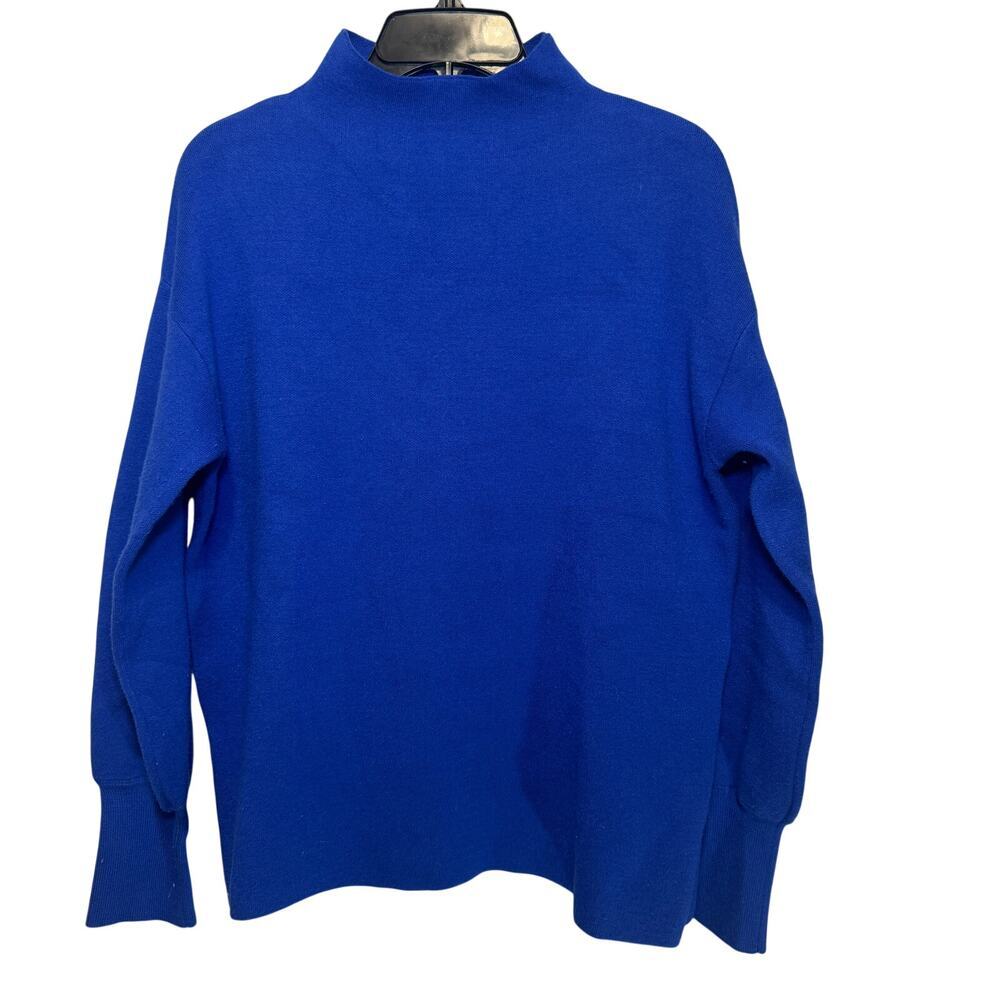 Tahari‎ women's solid blue mock-neck sweater Size L